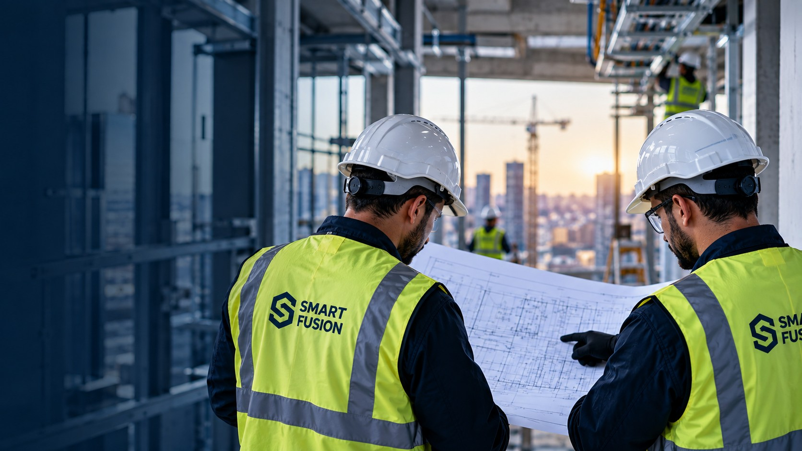 Smart Fusion technical team reviewing an electrical project